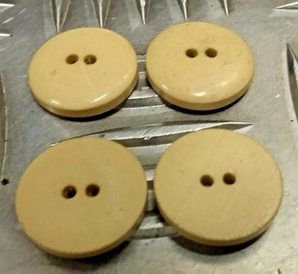 Ceremonial Buttons Ivorine 2 Hole Plastic Genuine Vintage Issue X4 18mm