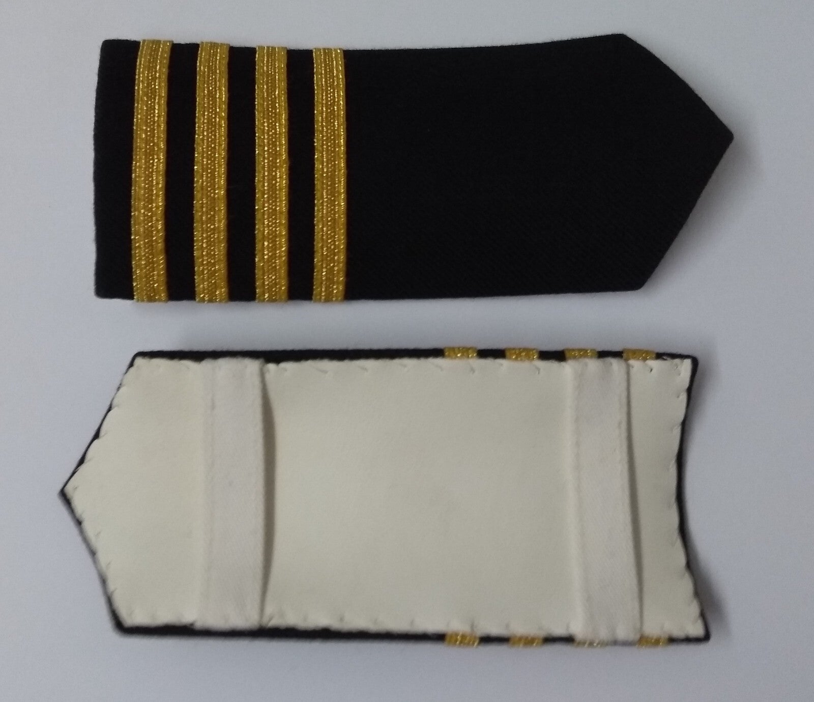 Naval 4 Bar Shoulder Boards Epaulette Black & Gold Detail Fancy Dress