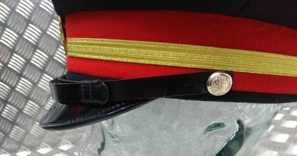 Abu Dhabi Hat UAE Insignia Buttons & Black Chinstrap Complete Officers Hat 56cm