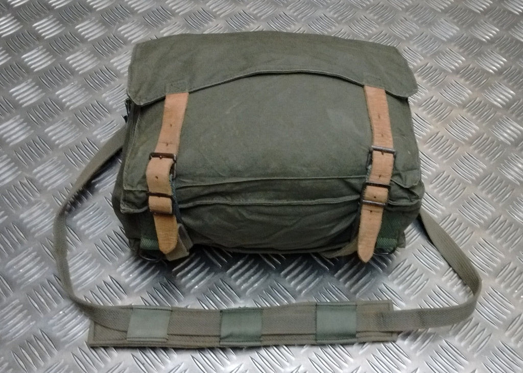 Vintage Military Bag Canvas Shoulder  or Mini Backpack Grey/Green G2 Distressed