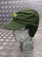 Genuine Swedish Vintage Green Cotton Drill Fatigue Combat Cap 1960`s OP