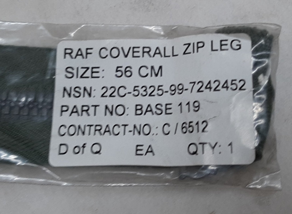 RAF Royal Air Force RIRI Zipper For Air Force Coverall and Flying suit Air / Ground Crew 56cm