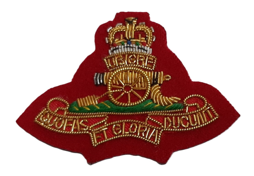 RA Embroidered Badge Artillery Cannon Q/C "QUO FAS ET GLORIA DUCUNT" UBIQUE
