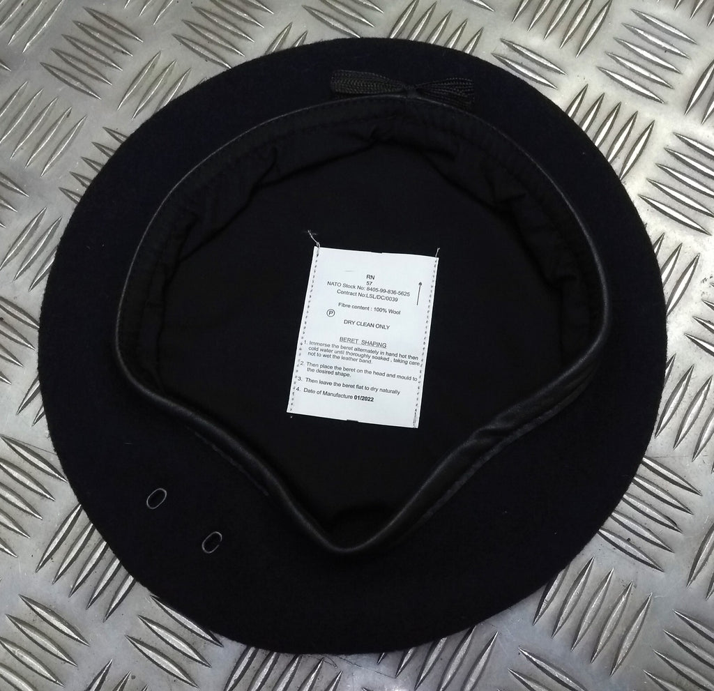 RN Navy Beret Wool Knitted British Naval Royal Blue 62cm New