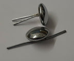 Vintage Buttons Half Dome Split Pin Silver Coloured 22L Two Prong X4 ASBT304