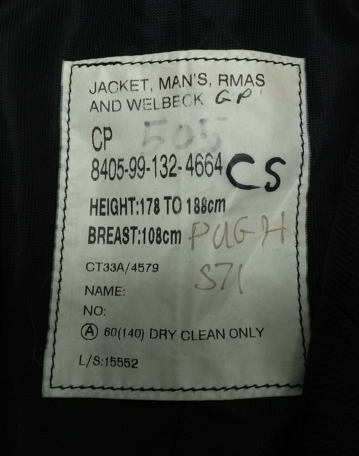 British Army Jacket RMAS Royal Academy Sandhurst Welbeck No Buttons Marked