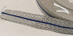 Silver Mylar Lace with Royal Blue Centre Stripe 19mm for Sword Slings
