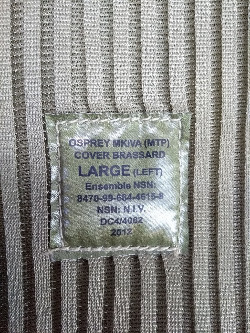 MTP Cover Brassard Osprey British Issue MKIVA Size Large Left side only - NEW