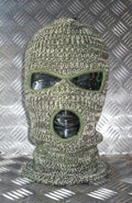 Brand New Three (3) Hole Balaclava / Beanie Hat - Very Warm - Green Camouflage