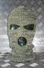 Brand New Three (3) Hole Balaclava / Beanie Hat - Very Warm - Green Camouflage