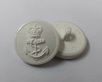 Genuine British Royal Navy RN White Nylon Issue Dress Buttons 36L X 10 NEW