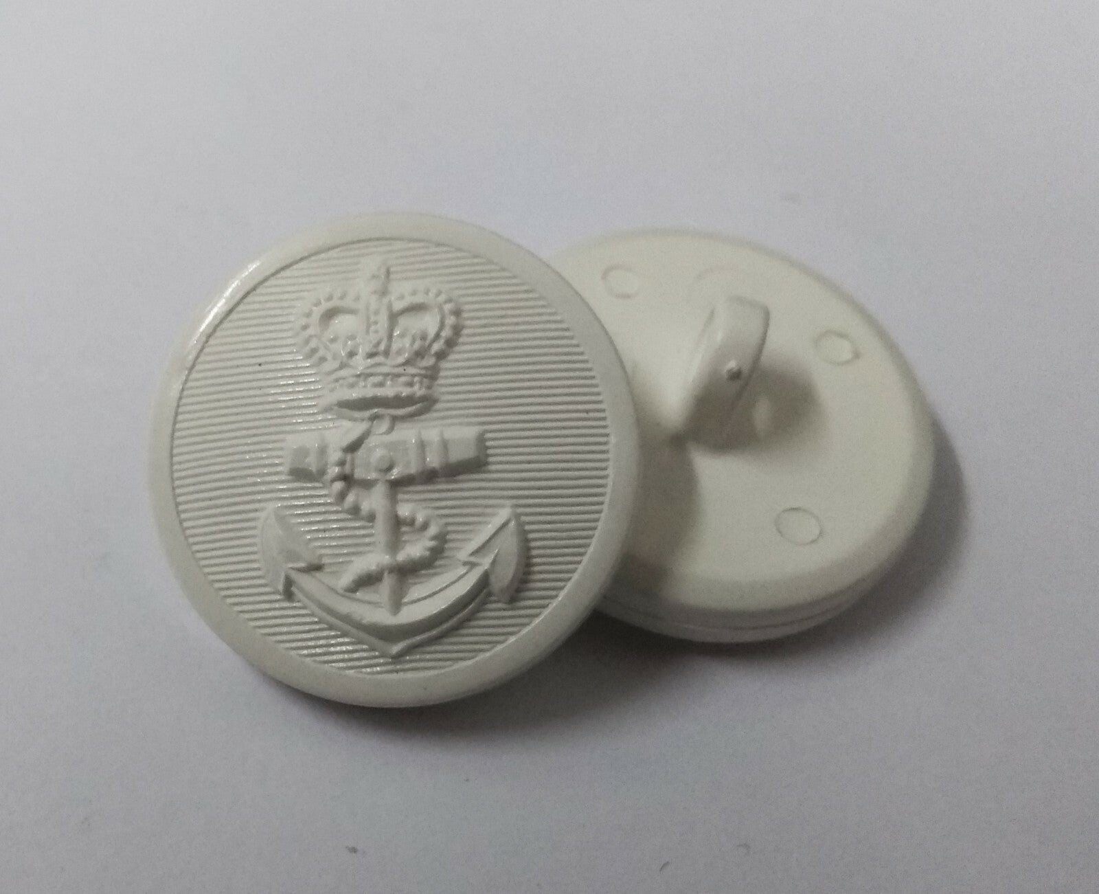Genuine British Royal Navy RN White Nylon Issue Dress Buttons 36L X 10 NEW