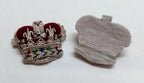 Army Silver Crowns Gilt With Crimson Padding Hand Embroidered Insignia 3/4" 1 Pr