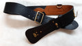 Black Sam Browne Leather Waist Belt British No Cross Strap Size 3 (32-35")