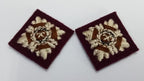Vintage Rank Pips Senior Officer Insignia on Maroon / Soft Felt Backing Obsolete