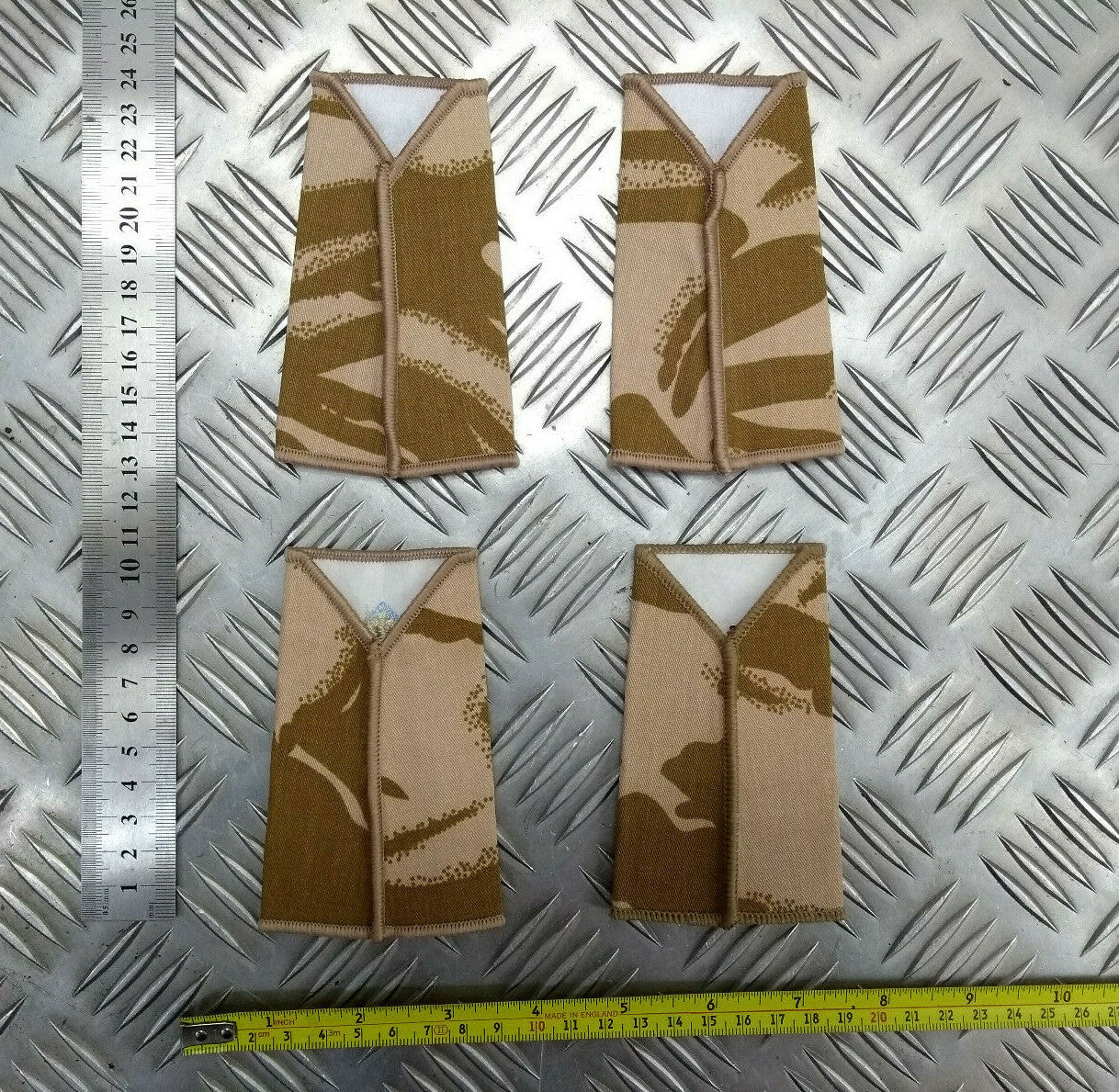 Desert Camo Light Blue edged Rank Slides Genuine British Army - NEW