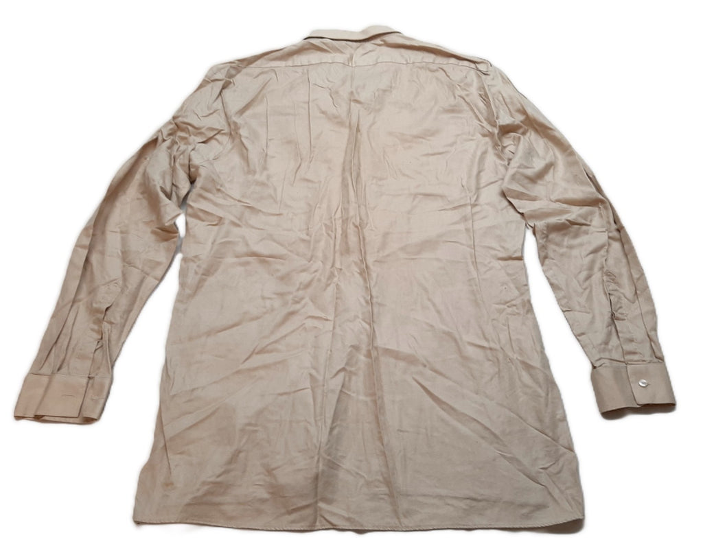 British Army Style Fawn Shirt No2 Dress Old Pattern Long Sleeve Collar 47cm