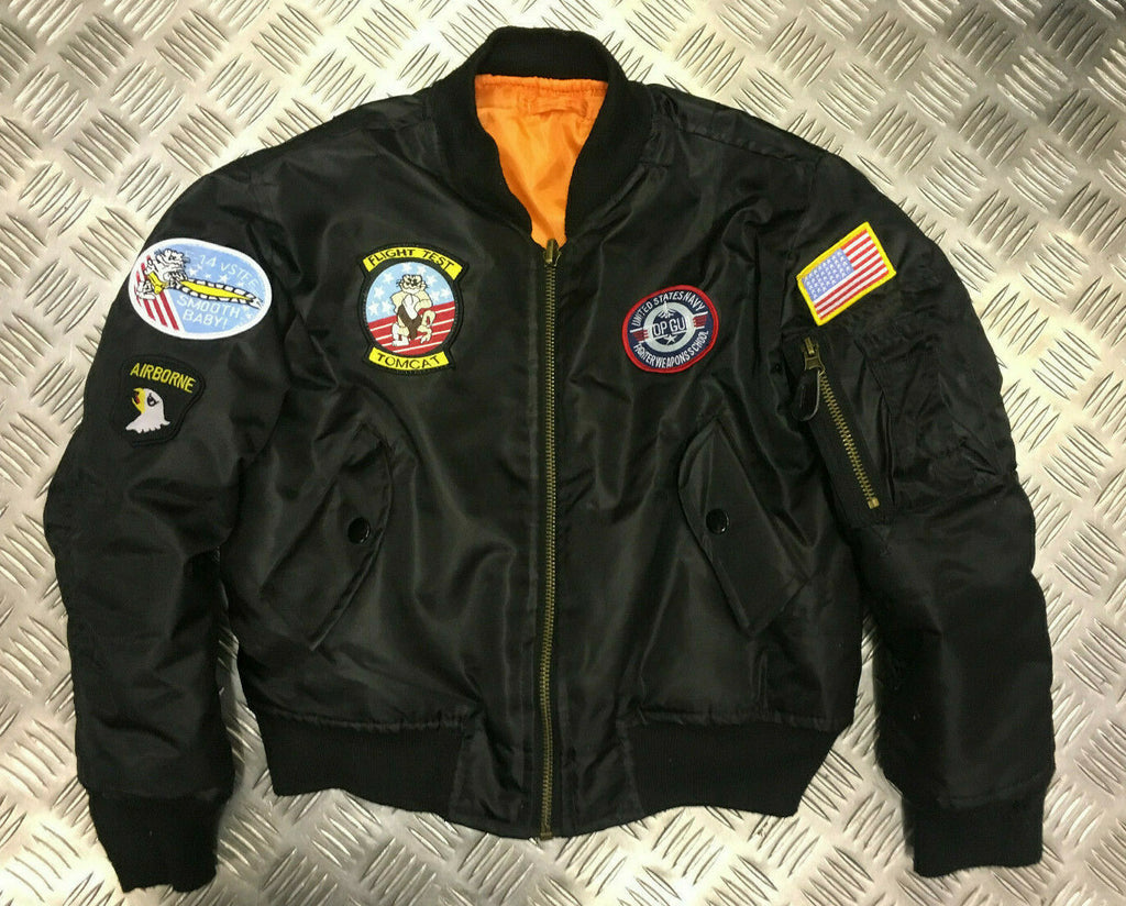 RAF Kids Army Royal Air Force MA1 Flight Pilot Bomber Style Childrens Flying Jacket - NEW