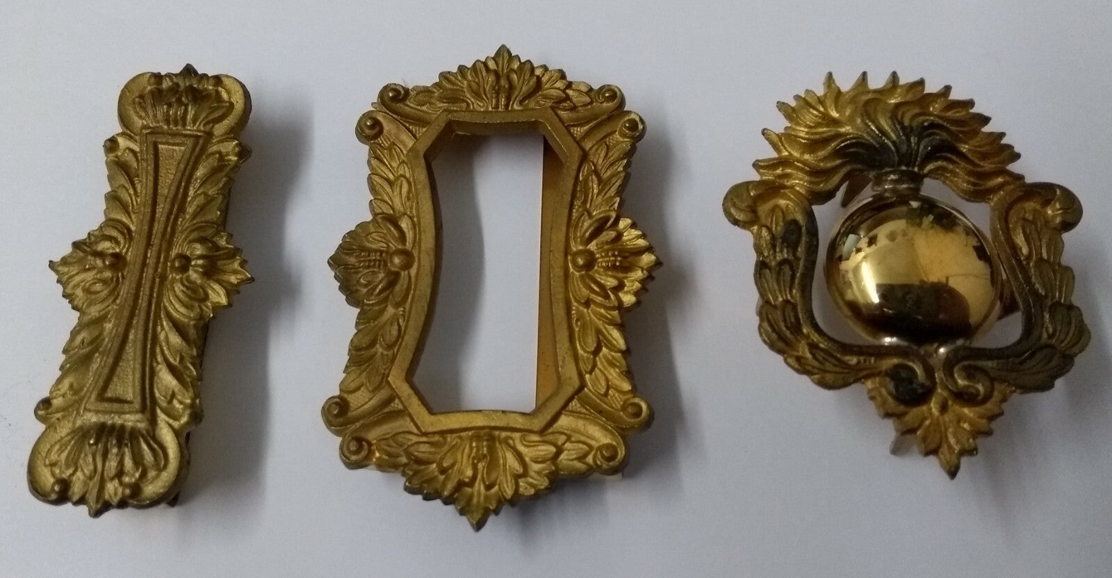 Vintage Cross Belt Army Ceremonial Decorative Buckle Tip Slide & Insignia Set