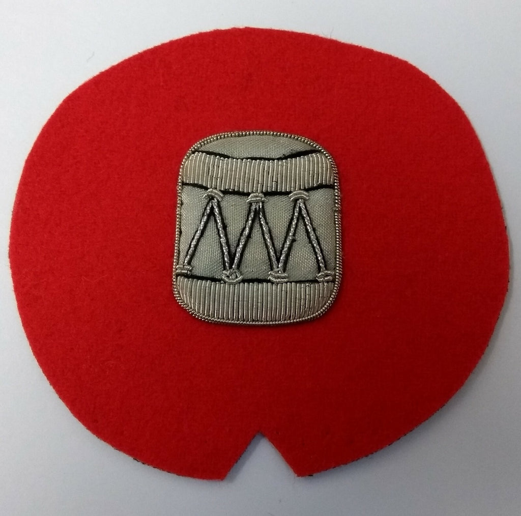 Genuine British Braided Drummer Drum Major Badge on Scarlet