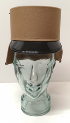 Beige Female Peaked Kepi Cap with Dark Green Rim 50cm