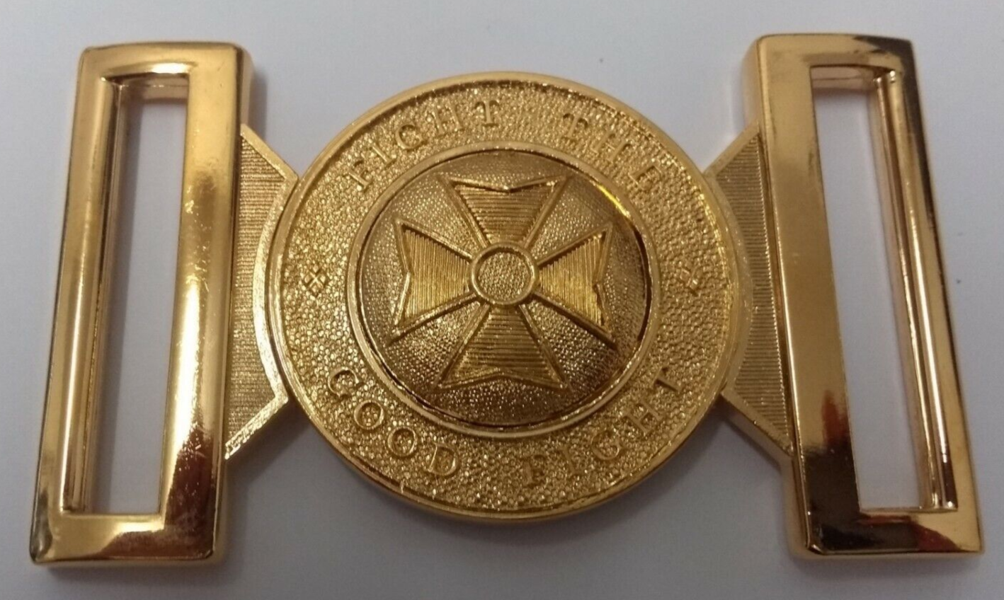 Genuine Church Lads Brigade "Fight The Good Fight" Belt Buckle Locket NEW