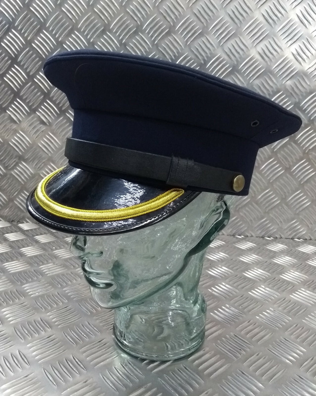 Genuine British Made Senior Officers Blue Parade Dress Hat No Insignia 57cm