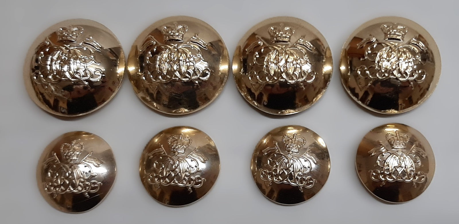 British Army Buttons No2 Ring Back Officer Rank Insignia 9th/12th Royal Lancers