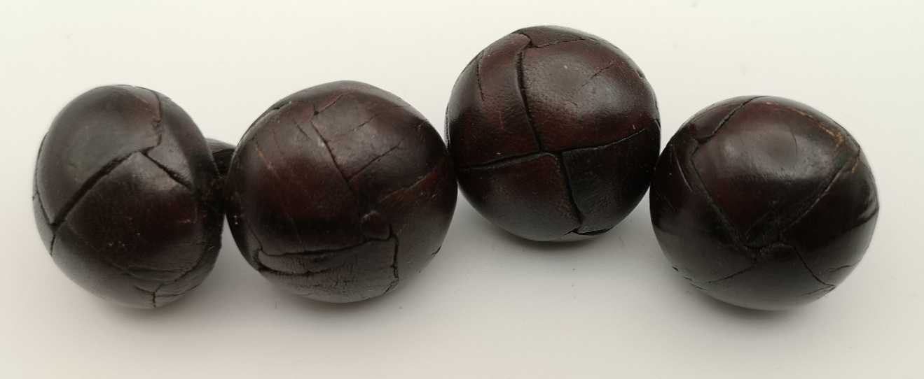 Royal Scots Leather Buttons Offc. Dark Brown Half Ball Dome 34L x4