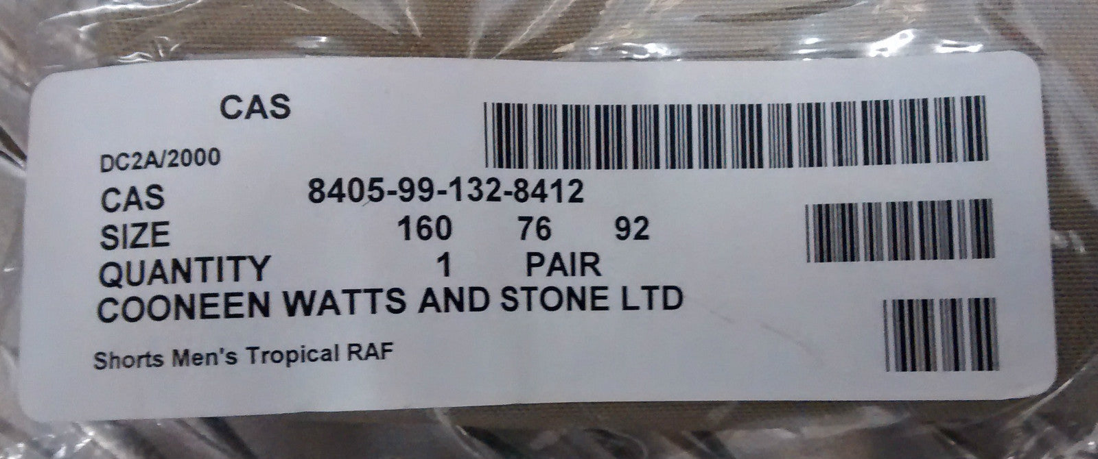 RAF Tropical Short Royal Air Force PMRAFNS Stone Desert Jungle Safari - Most Sizes - NEW
