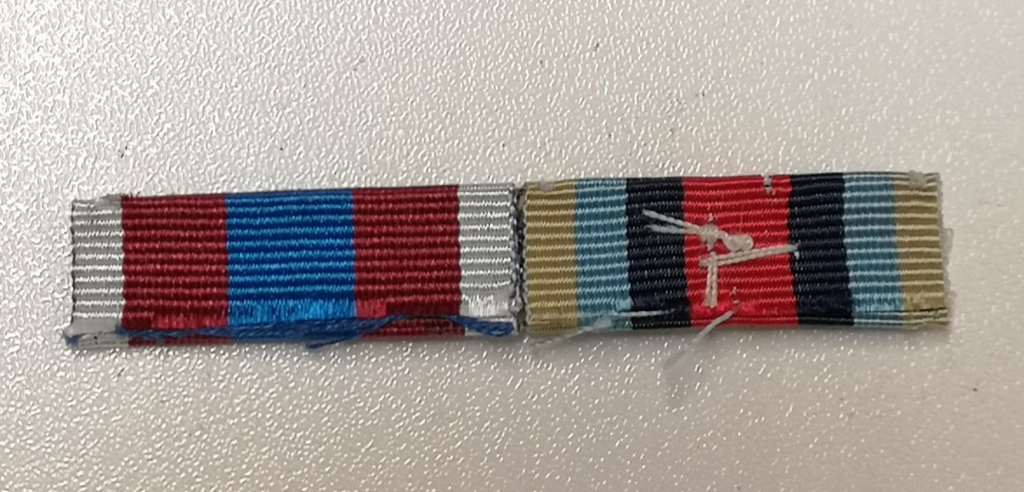 Medal Ribbons 2 in one row with Rosette for No1 No2 Dress British Army Uniform