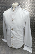 British White Mans Stewards Jacket Buttoned RAF Royal Air Force White w Royal Blue Piping