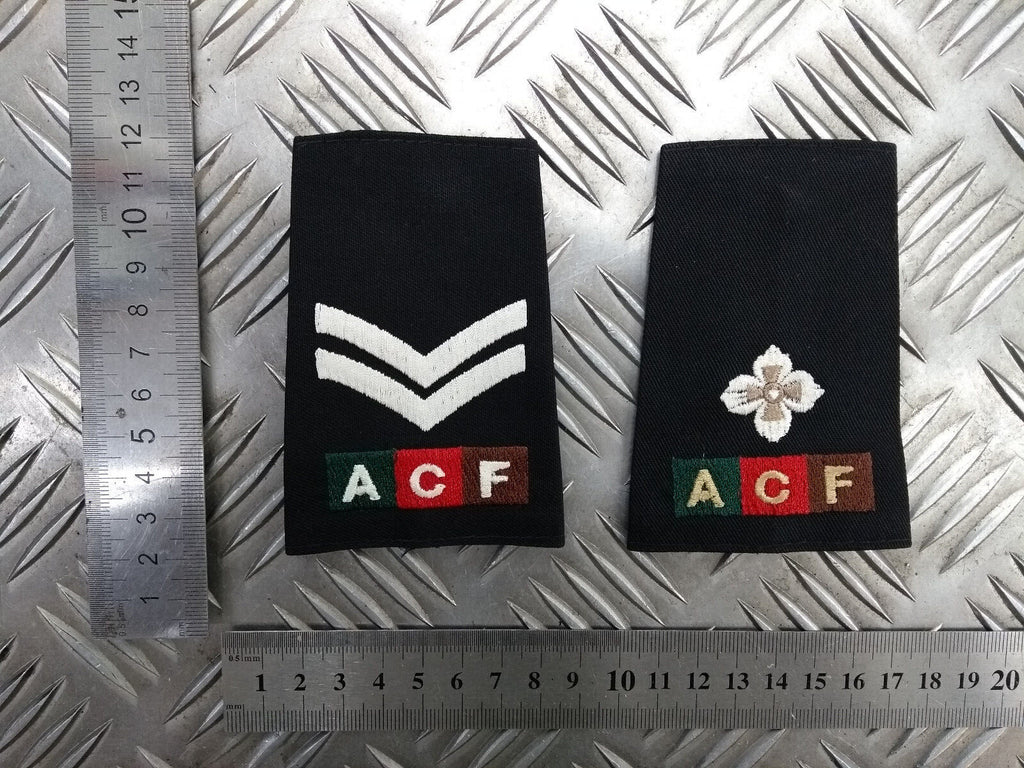 Royal Tank Regiment RTR ACF Black Rank Slides Genuine British - NEW