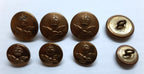 Vintage Buttons K/RAF Royal Air Force Kings Crown Version 8 Ring Backed Buttons