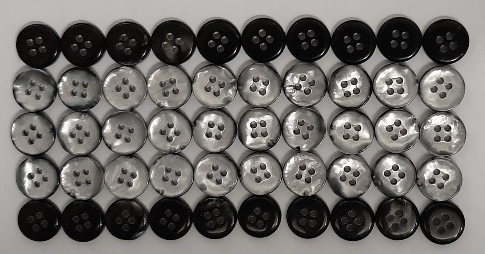 Buttons 200 Vintage 4 Hole Shirt Shank Anchors Pearlesque Old Silver 10.5mm