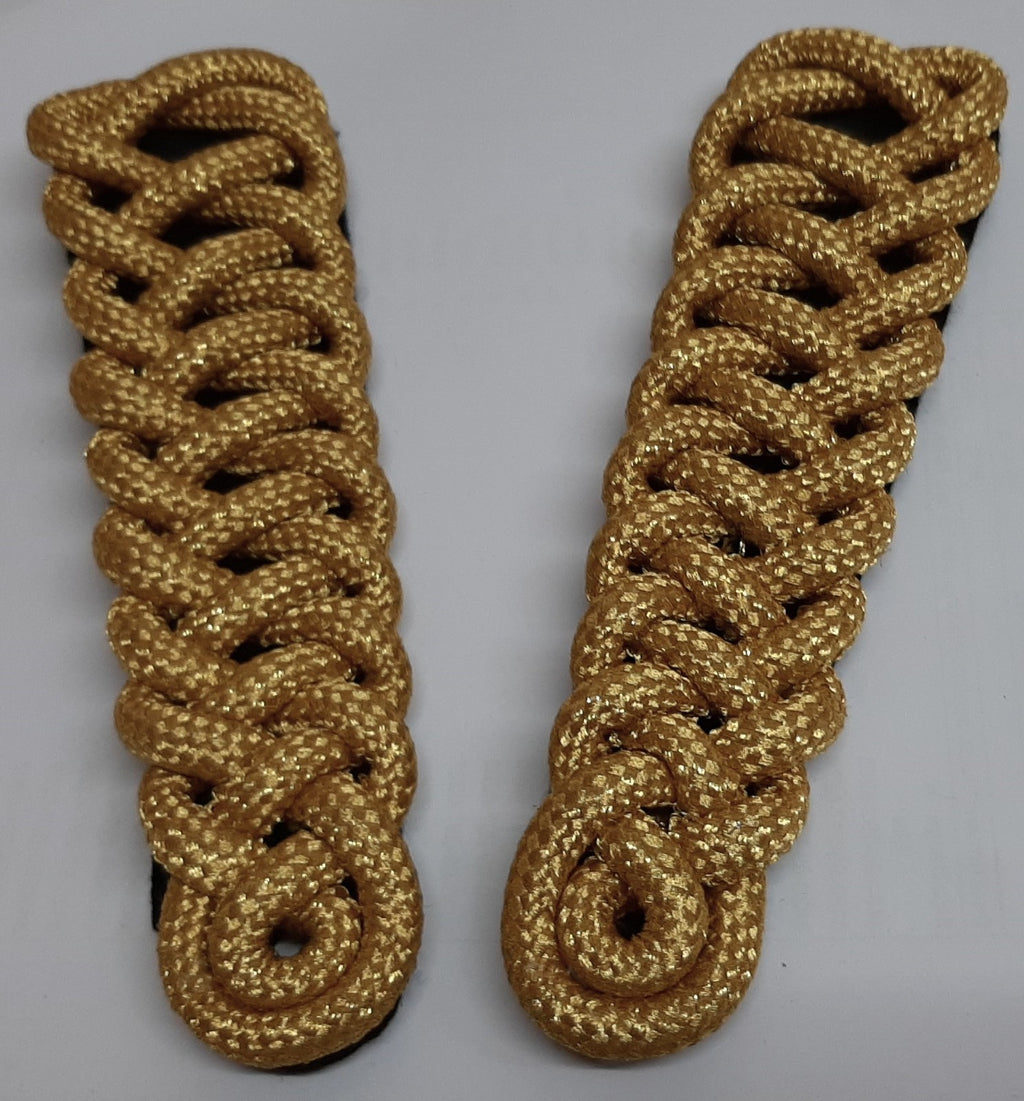 Gold Shoulder Cord Dragoon GDS Pattern With Black Strap / Backing British Made