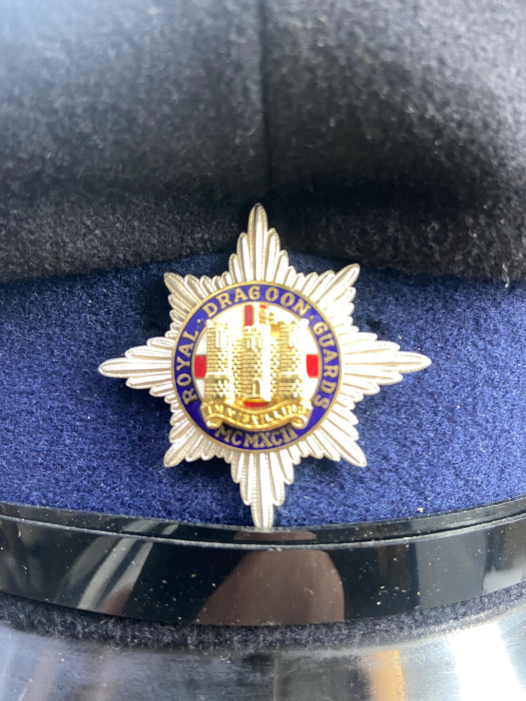 RDG Royal Dragoon Guards Peaked Dress Cap / Hat Complete Size 56cm