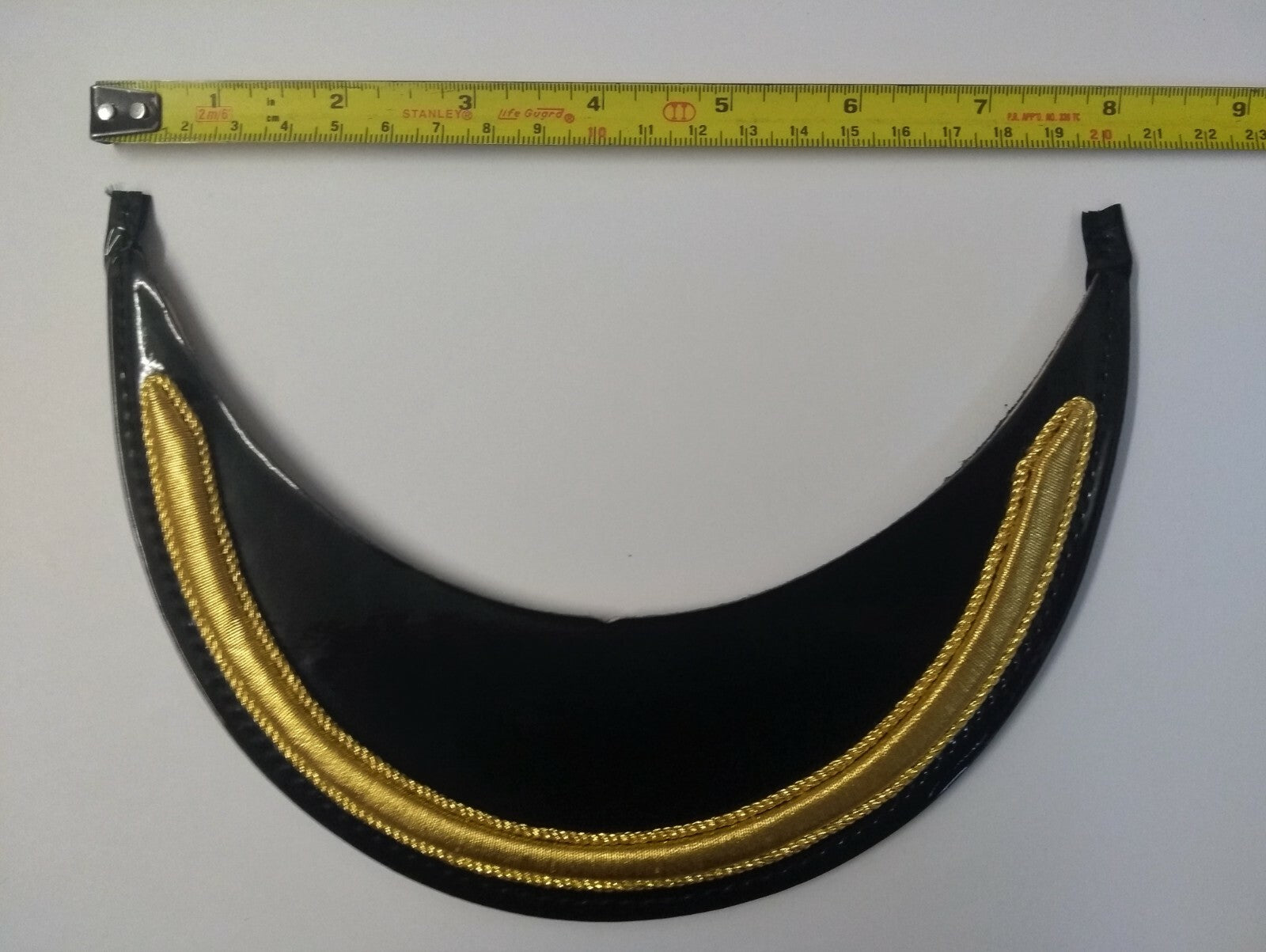 Genuine British Made Senior Officer 3/4" Gold Mylar Dress Cap Peak
