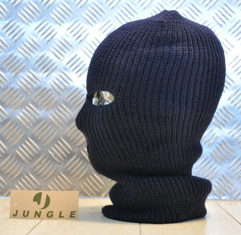 Three (3) Hole Knitted Balaclava, Very Warm - Navy Blue - Brand NEW