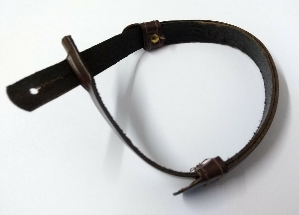 Genuine Issue Dark Brown Leather SD Dress Hat 13.4mm Chin Strap CS36