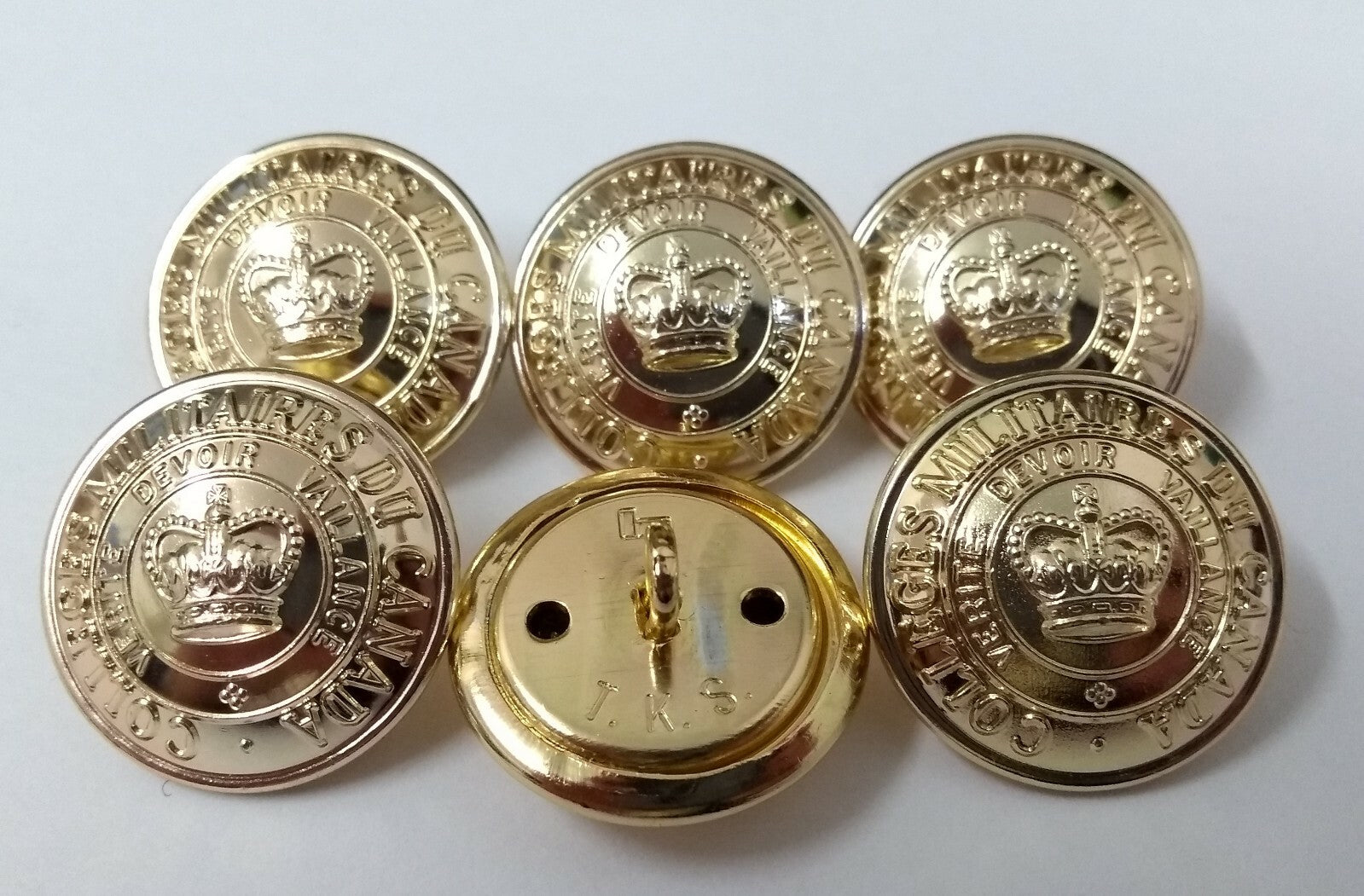Genuine Canadian RMC CMR College 25mm Large Dress Buttons X10 ASBT135