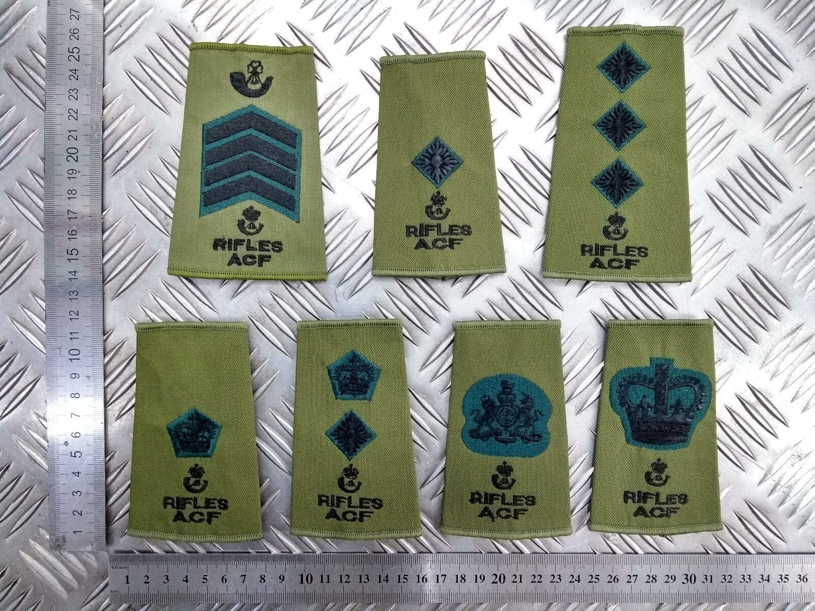 Rifles ACF OD Green Rank Slides Genuine British Army - NEW
