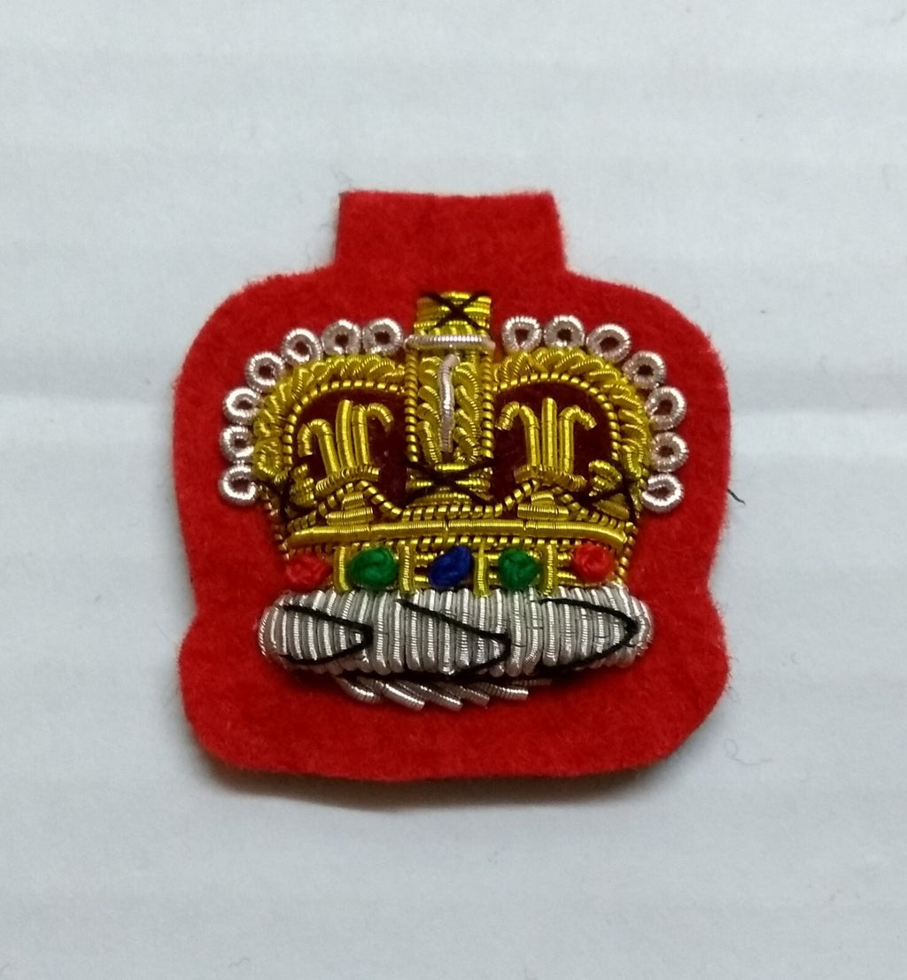 Staff Sergeant Crown No1 SSGT Scarlet British Army Hand Embroidered Arm Patch