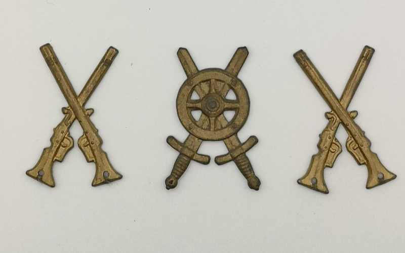 Infantry and Logistics Collar Badges Genuine Swedish