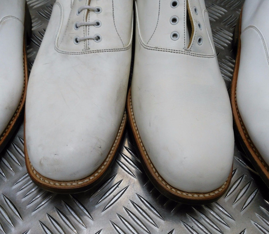 British Navy White Leather Parade / Dress Shoes Mens - Assorted Sizes