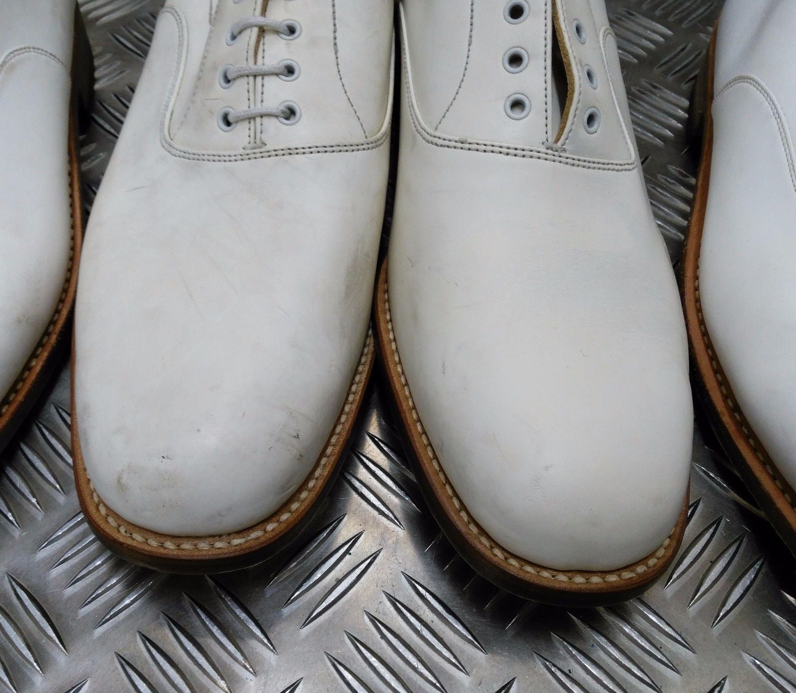 British Navy White Leather Parade / Dress Shoes Mens - Assorted Sizes
