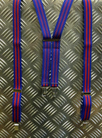 Retro Vintage Unisex Slim Clip-On Elastic Braces Suspenders Adjustable Blue Red