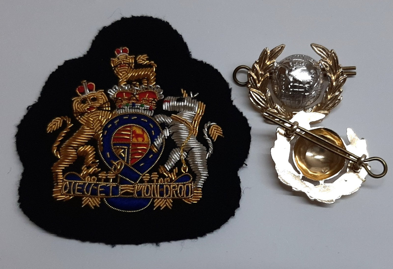 RM OFC Badges No1 W/O Wire Arm Patch & 1 Pair of Collar Dogs British Made R.M