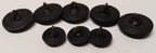 Black Livery / Civilian Buttons with Various Decorative Initial Letters set of 8