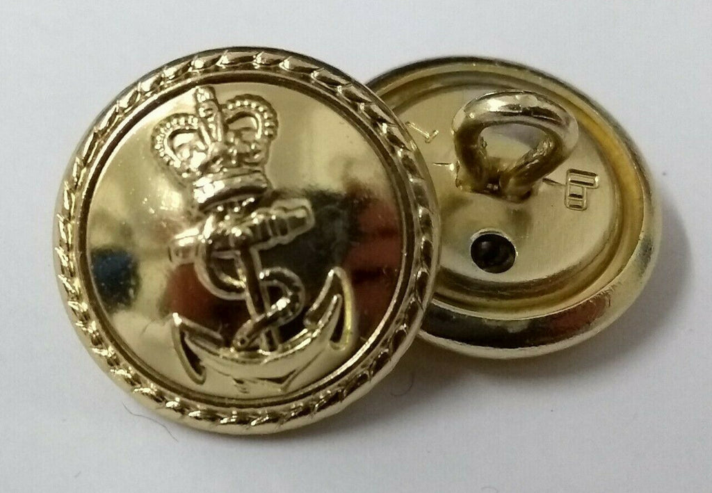 Genuine British Royal Navy RN Officers Rope Dress Buttons 30L 19mm x 2 ASBT50